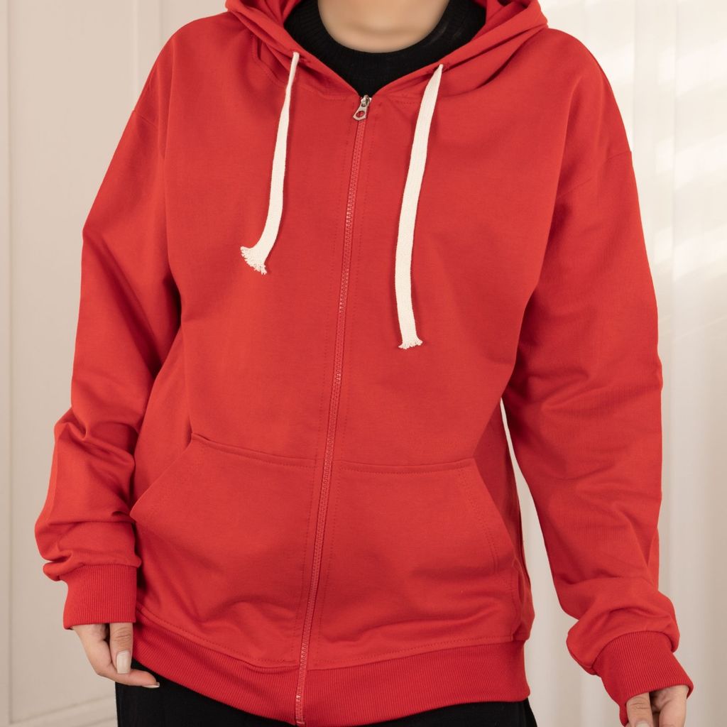 قیمت ارزان سویشرت دورس ساده قرمز پاد