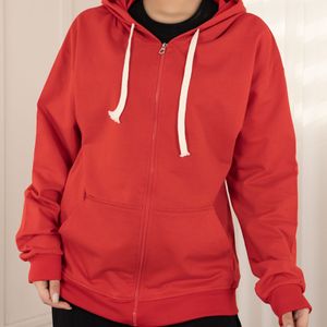 سویشرت دورس ساده قرمز پاد