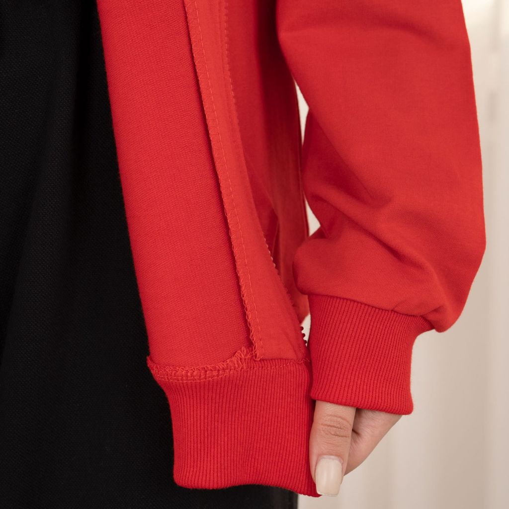 مشخصات سویشرت دورس ساده قرمز پاد