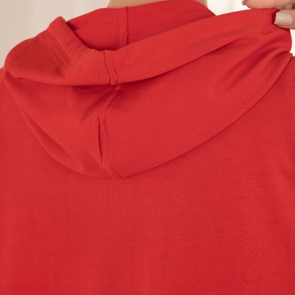 قیمت ارزان سویشرت دورس ساده قرمز پاد