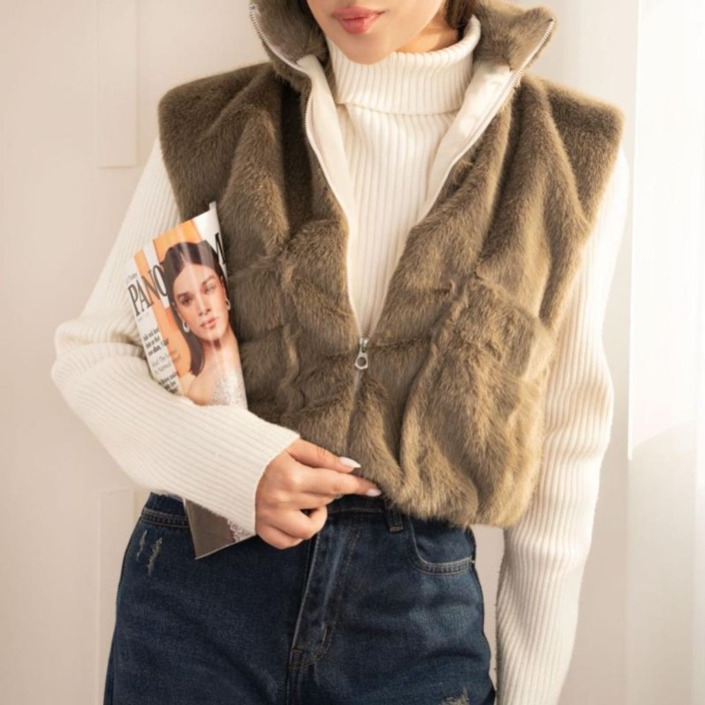 قیمت ارزان وست خز ساده نسکافه ای پاد