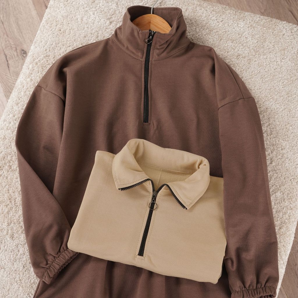 خرید آنلاین دورس نیم زیپ ساده پاد