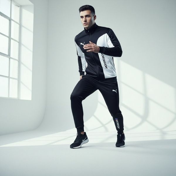 ست سوییشرت شلوار مشکی جیب دار motorsport