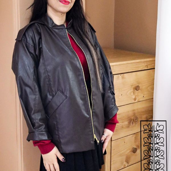 کت چرم قهوه ای مات