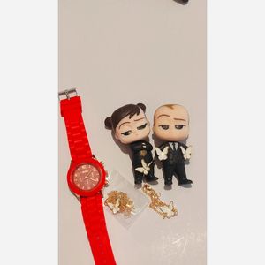 ساعت سیلیکونی فریم رزگلد جنوا + ست هدیه