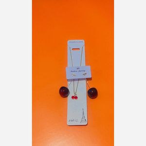 خرید آنلاین گوشواره و گردنبند آلبالو گیلاس