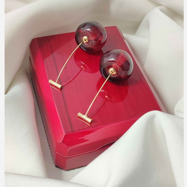 گوشواره و گردنبند آلبالو گیلاس