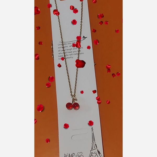 گوشواره و گردنبند آلبالو گیلاس