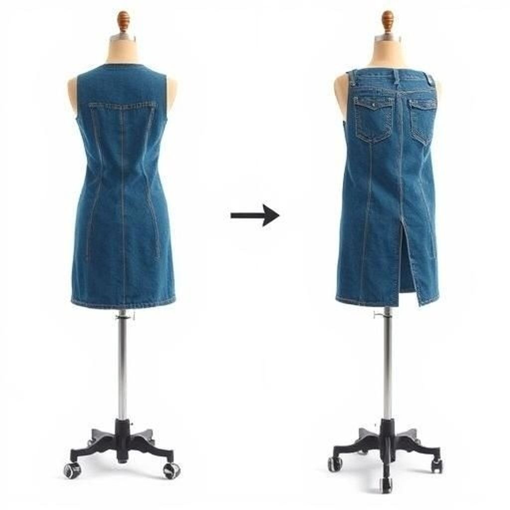 مشخصات دامن جین زنانه پشت چاکدار