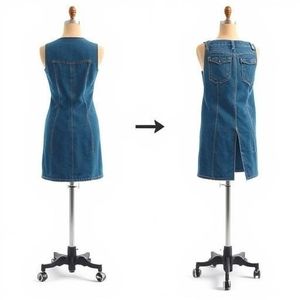 مشخصات دامن جین زنانه پشت چاکدار