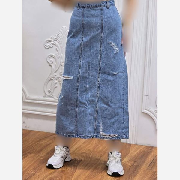 دامن جین زنانه پشت چاکدار