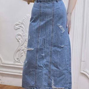 خرید انلاین دامن جین زنانه پشت چاکدار