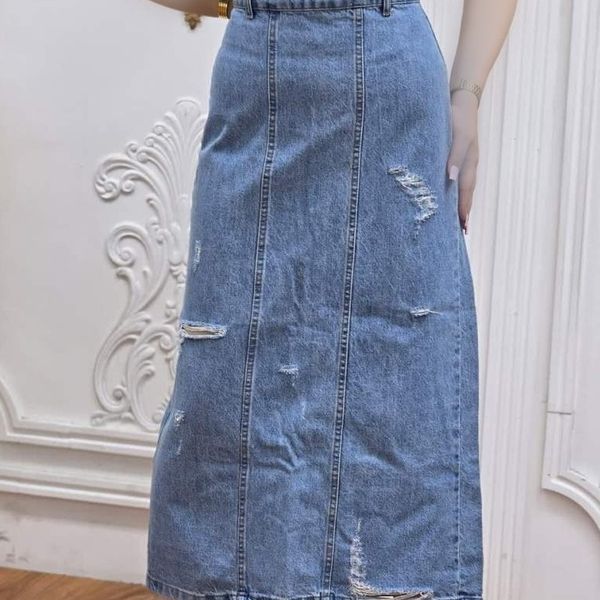 دامن جین زنانه پشت چاکدار