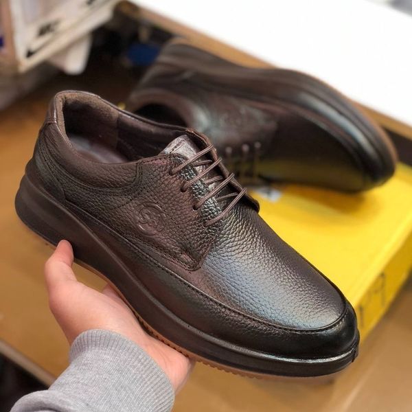 کفش چرم مردانه بندی مدل شامی سوخته