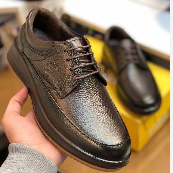 کفش چرم مردانه بندی مدل شامی سوخته