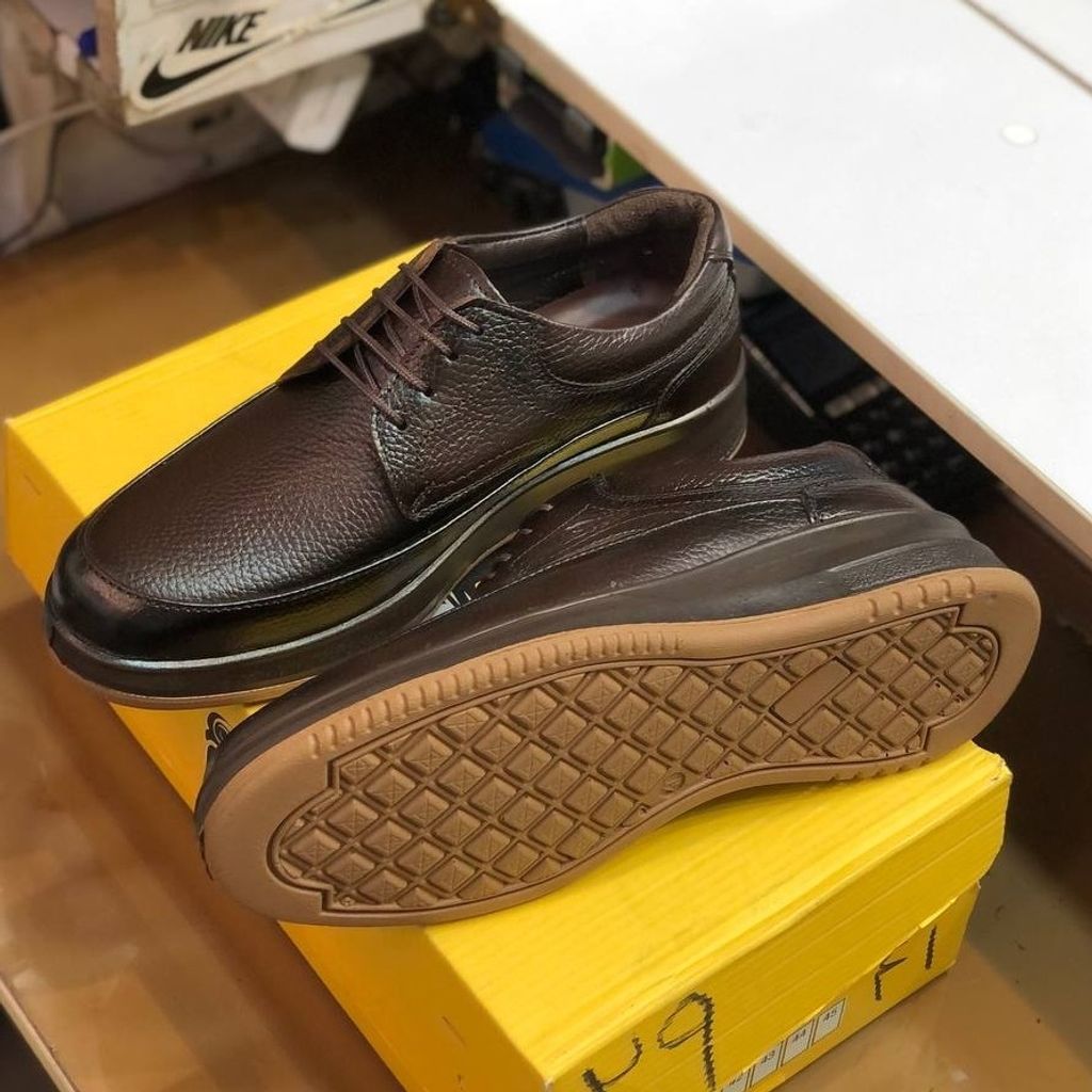 خرید اینترنتی قیمت کفش چرم مردانه بندی مدل شامی سوخته