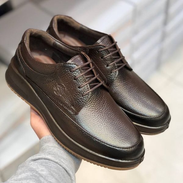 کفش چرم مردانه بندی مدل شامی سوخته
