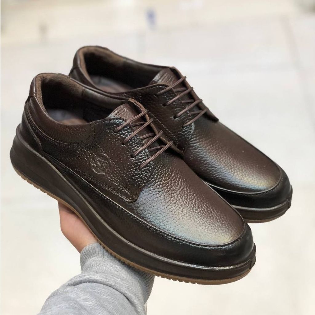 خرید اینترنتی قیمت کفش چرم مردانه بندی مدل شامی سوخته