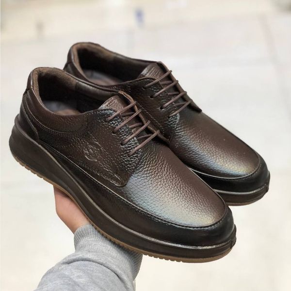 کفش چرم مردانه بندی مدل شامی سوخته