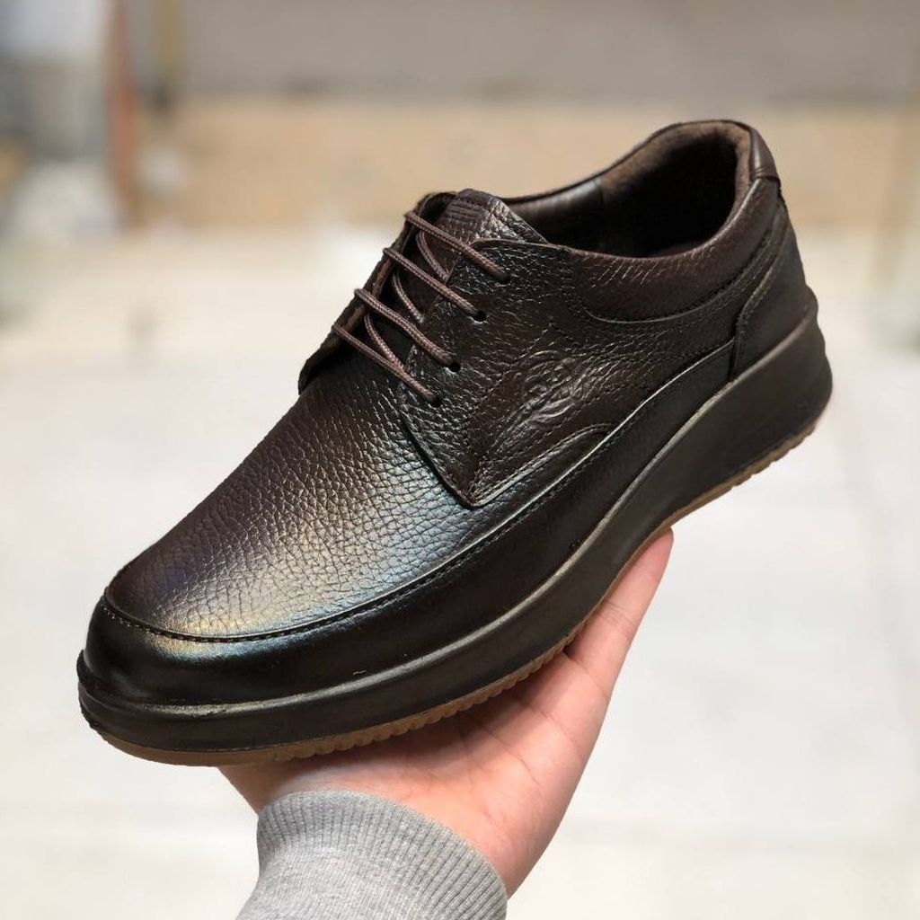 خرید اینترنتی قیمت کفش چرم مردانه بندی مدل شامی سوخته