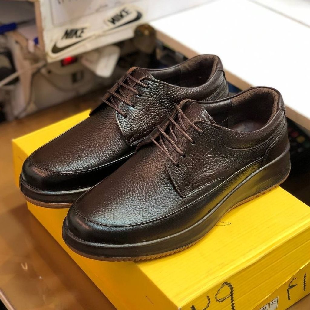 خرید اینترنتی قیمت کفش چرم مردانه بندی مدل شامی سوخته