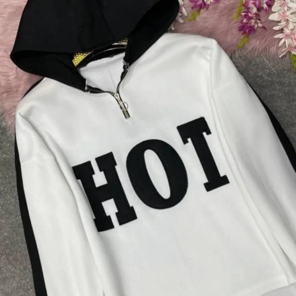 خرید انلاین هودی کلاهدار نیم زیپ Hot