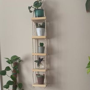 شلف چوبی مکرومه 5 طبقه آرت بیوتی کاربردی