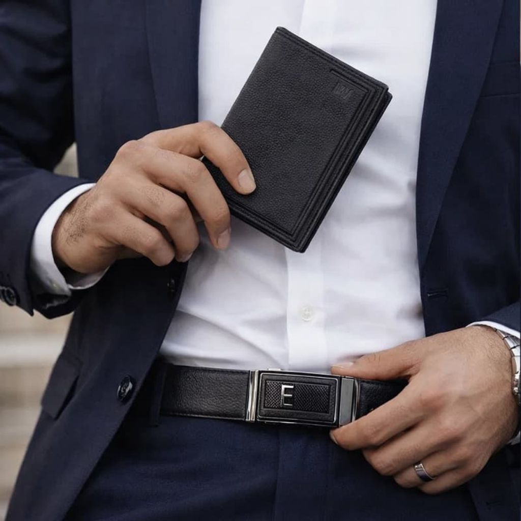 خرید اینترنتی ست مردانه کیف و کمربند مدل M101