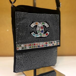 خرید آنلاین کیف دوشی نگین دار