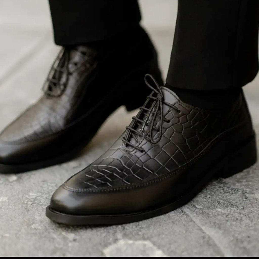 خرید آنلاین کفش مجلسی مردانه مدل سورن چاپی