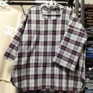 تونیک جلو بسته سایزبزرگ کشمیر زنانه tn867