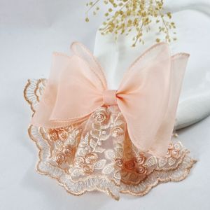 قیمت ارزان گیره مو انبری مدل پاپیون حریر و دانتل