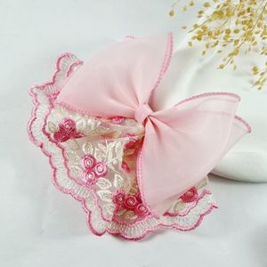 گیره مو انبری مدل پاپیون حریر و دانتل