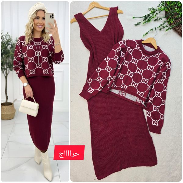 ست بافت‌ زنانه طرح گوچی ژاکارد