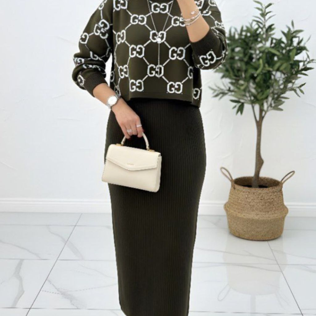 قیمت ارزان ست بافت‌ زنانه طرح گوچی ژاکارد