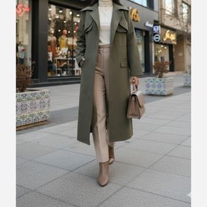 خرید آنلاین بارونی کتان زارا آستردار  آوینا