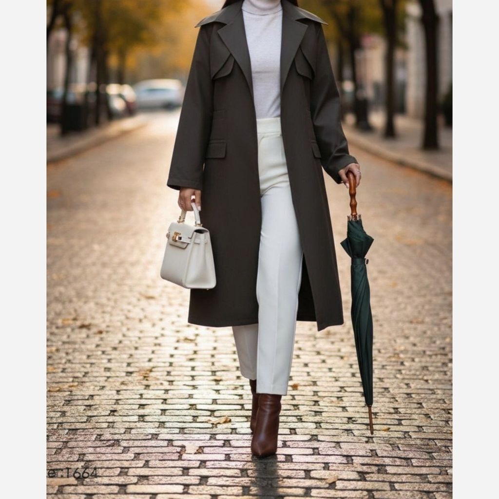 قیمت ارزان بارونی کتان زارا آستردار  آوینا