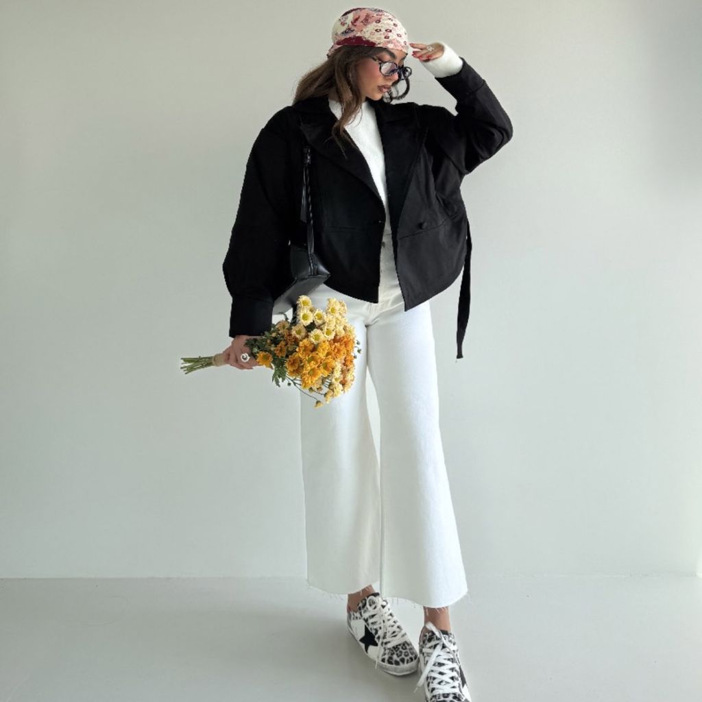 قیمت ارزان کت بنددار جیر کد 120363