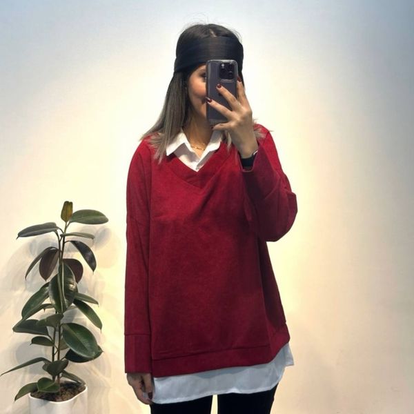 شومیز مخمل کبریتی یلدا