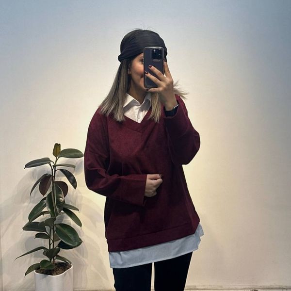 شومیز مخمل کبریتی یلدا