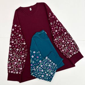 قیمت ارزان بلوز دورس زنانه آستین پفکی گلدار