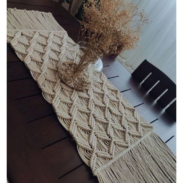 رانر رومیزی مکرومه بافی طرح جواهر