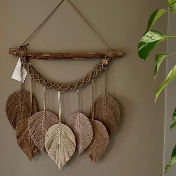 دیوارکوب برگ مکرومه مدرن طرح مهرو