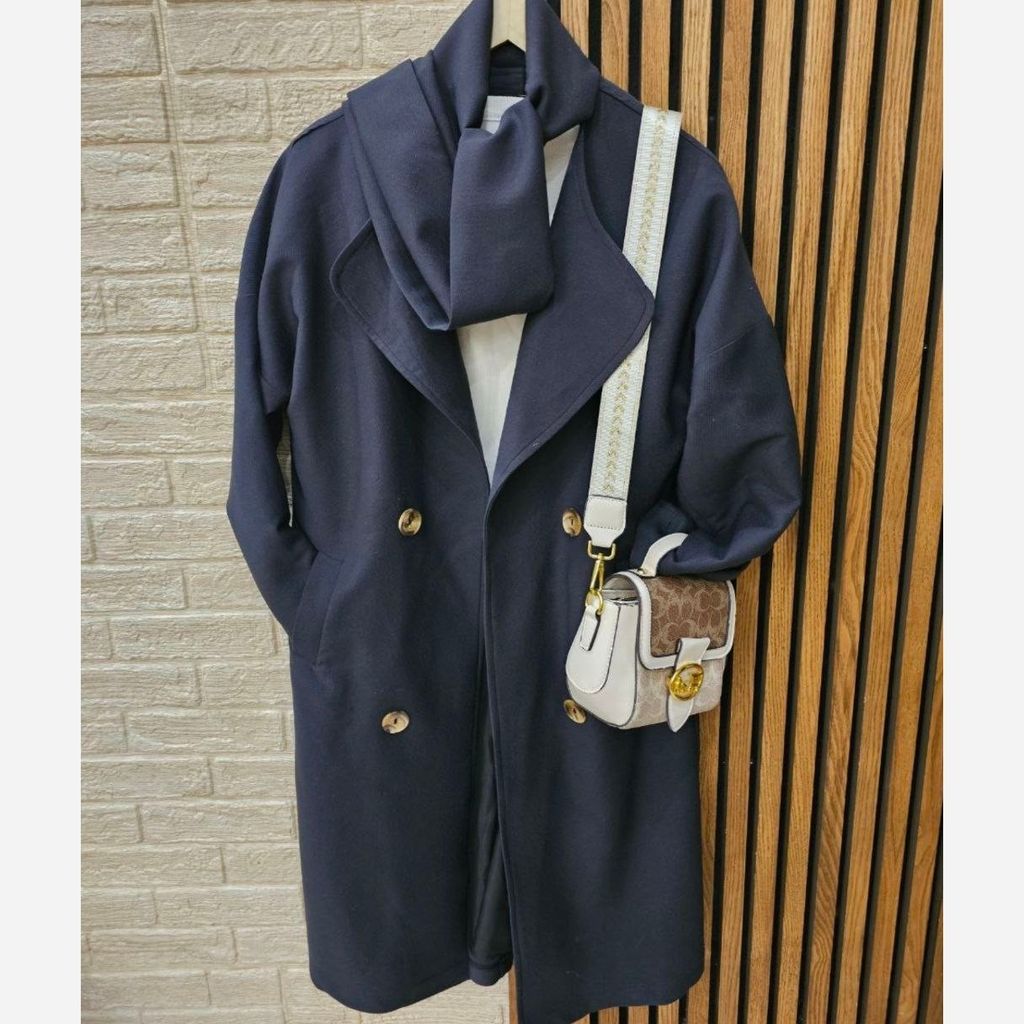 فروش اینترنتی پالتو توییت کجرا آستردار شالدار آوینو