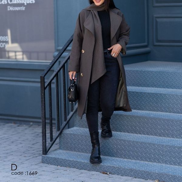 پالتو توییت کجرا آستردار شالدار آوینو