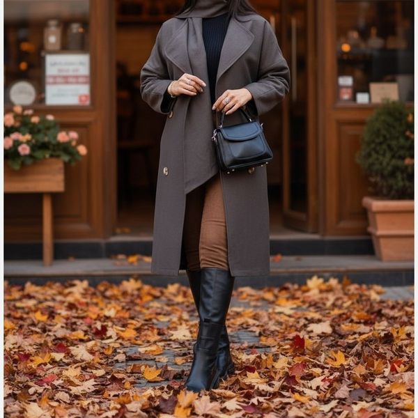 پالتو توییت کجرا آستردار شالدار آوینو