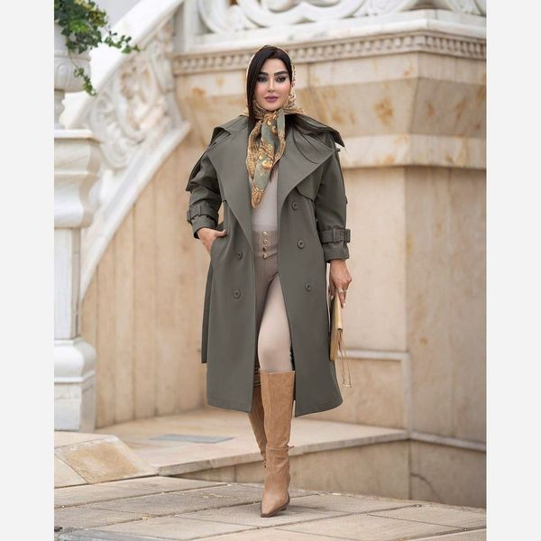 بارونی کتان زارا آستردار زیتونی