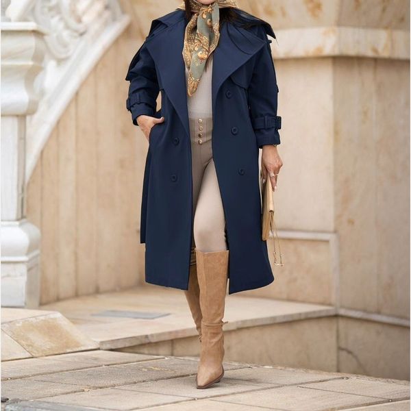 بارونی یقه کاستری آستردار سرمه ای