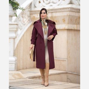 خرید انلاین بارونی یقه کاستری آستردار زرشکی