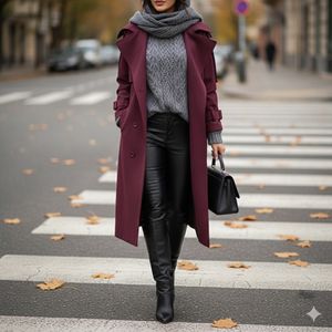 بارونی یقه کاستری آستردار زرشکی